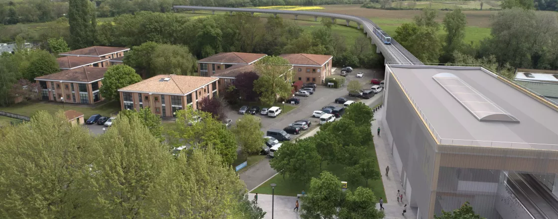 Photo 3D de la future station de métro 'Parc du Canal" (avenue de l'Europe) (Agrandir l'image - fenêtre modale)