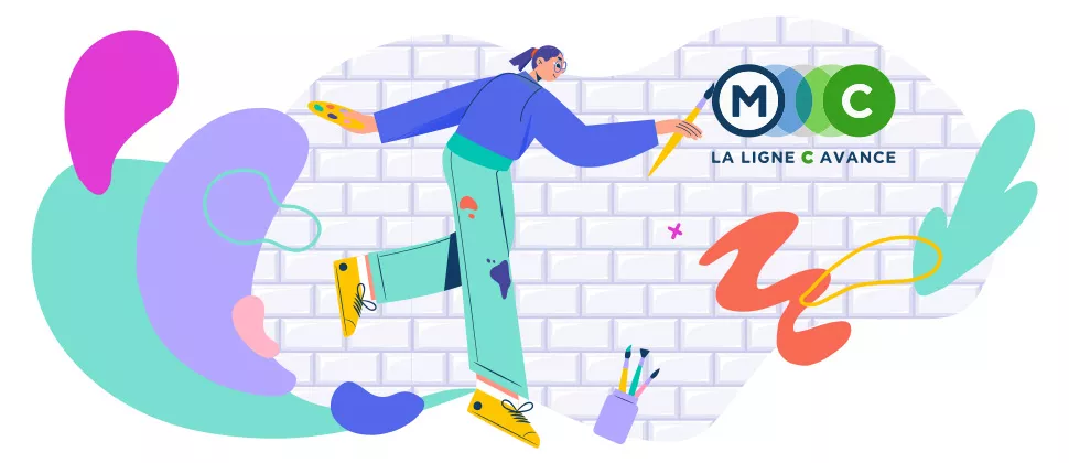 Infographie avec une artiste (Agrandir l'image - fenêtre modale)