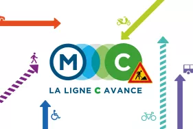 logo ligne C avec des pictos représentants des usagers de l'espace public  (Agrandir l'image - fenêtre modale)