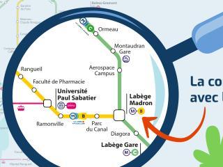 Effet loupe sur la localisation géographique de la Connexion Ligne B (Agrandir l'image - fenêtre modale)