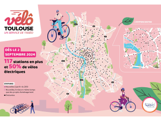 Carte du déploiement des stations vélôToulouse (Agrandir l'image - fenêtre modale)