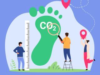 Une illustration montre le calcul de l'empreinte carbone  (Agrandir l'image - fenêtre modale)
