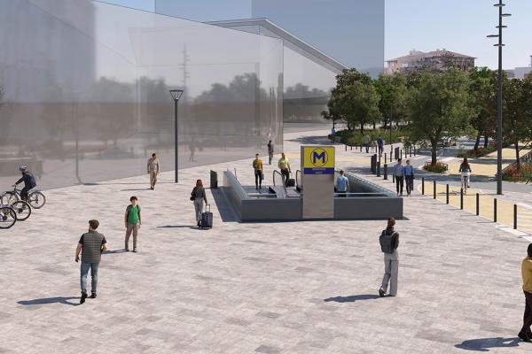 Vue 3D de la future station Marengo (Agrandir l'image - fenêtre modale)